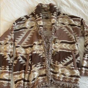Faherty Tan and Brown Patterned Sweater